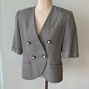 Vintage petites de hobnobber Black & White Houndstooth Blazer